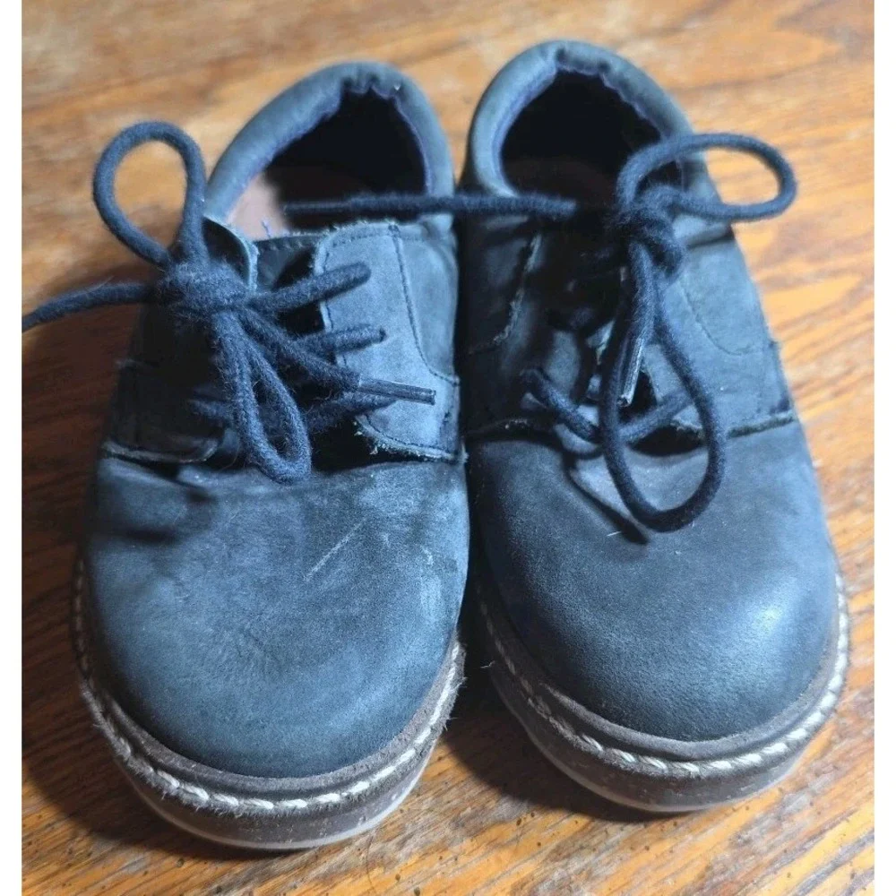 Zara Baby Lace Up Dress‎ Shoes Blue Gray  Suede US Size 7 Toddler EU 23